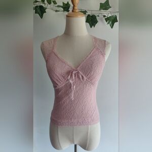 Whimsy Pink Lace Sleeveless Top